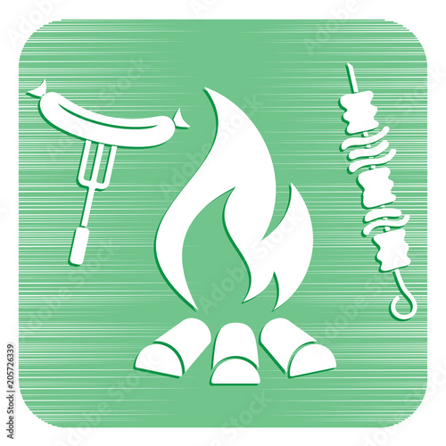 Grilled kebab and sausage icon