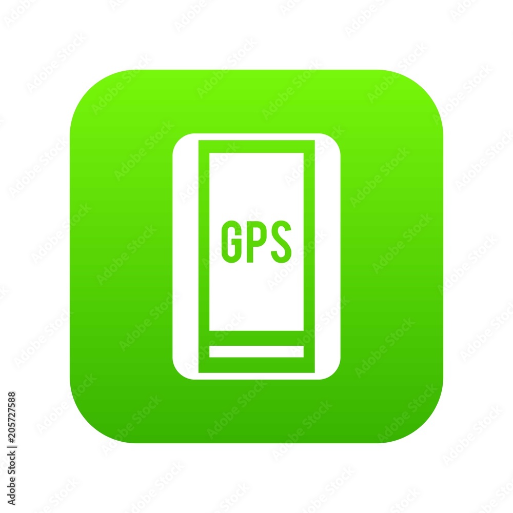 Global Positioning System icon digital green for any design isolated on white vector illustration Global Positioning System icon digital green for any design isolated on white vector illustration