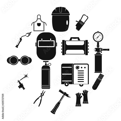 Welding icons set. Simple illustration of 16 welding vector icons for web
