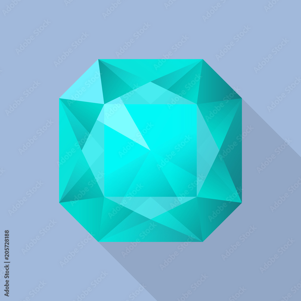 Perfect aquamarine icon. Flat illustration of perfect aquamarine vector icon for web design Perfect aquamarine icon. Flat illustration of perfect aquamarine vector icon for web design