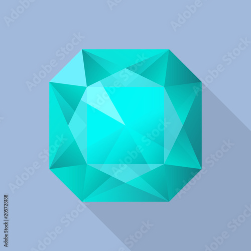 Perfect aquamarine icon. Flat illustration of perfect aquamarine vector icon for web design