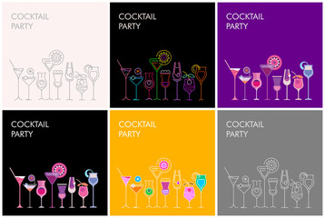 Papier peint photo Art abstrait Bannières soirée cocktails ambiance élégante  ©  danjazzia