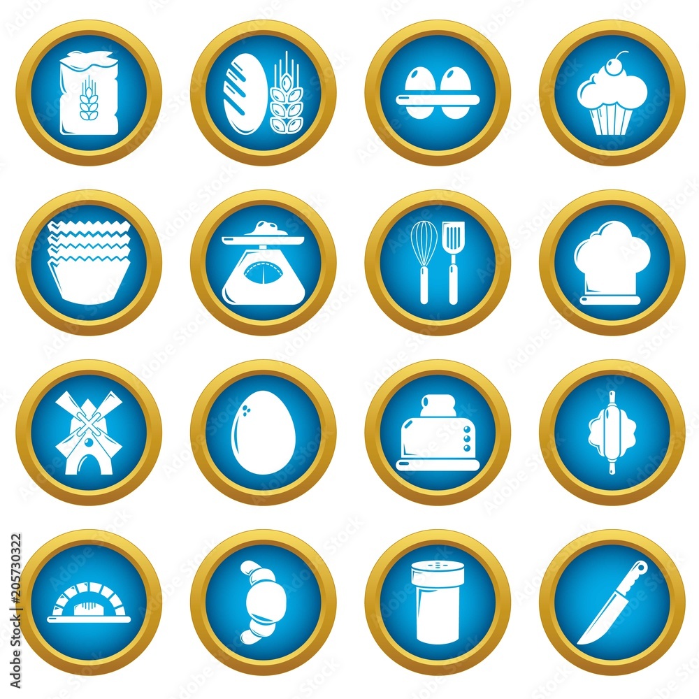 Bakery icons set. Simple illustration of 16 bakery vector icons for web Bakery icons set. Simple illustration of 16 bakery vector icons for web
