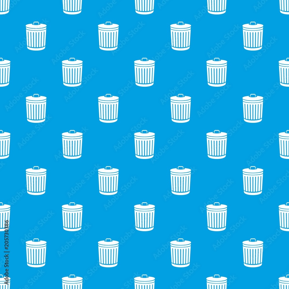 Bucket with cap pattern vector seamless blue repeat for any use