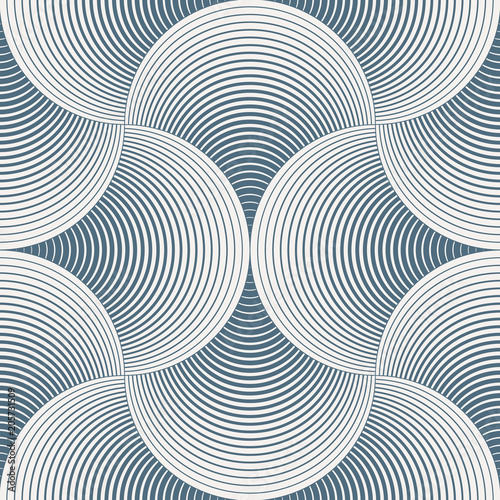 geometric pattern vector. Geometric simple fashion fabric print. Vector repeating tile texture. Overlapping circles funky theme or linear petal of flower or flora. pattern is on swatches panel
