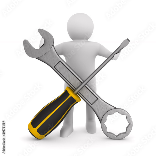 man with spanner and screwd...