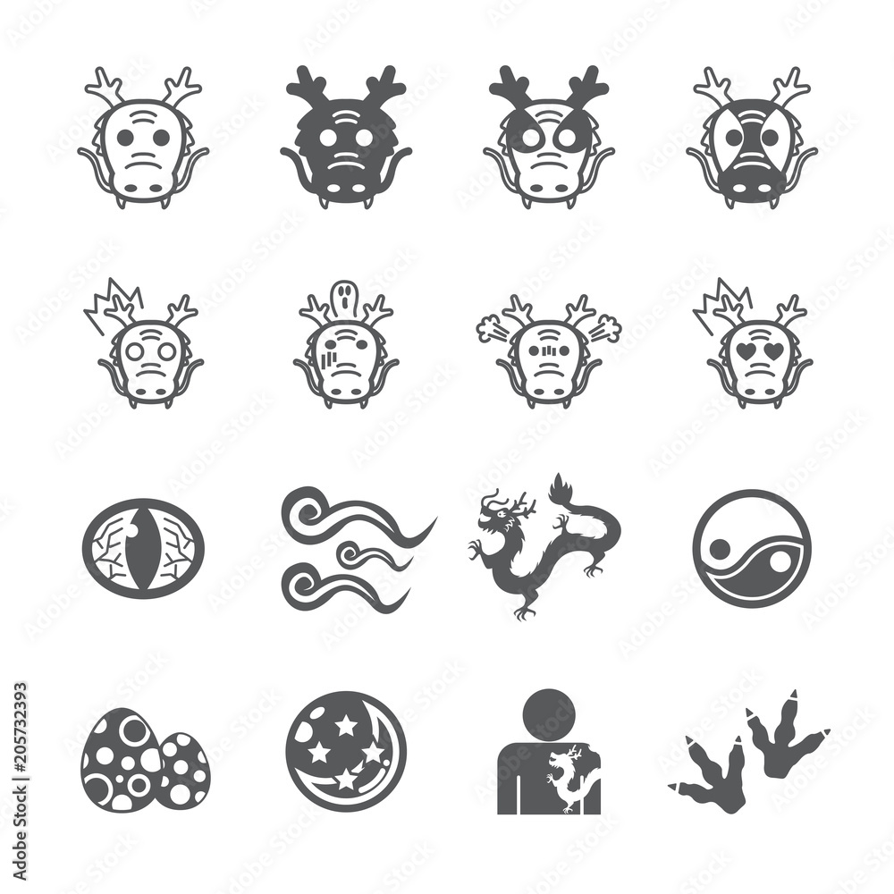 Dragon icon set
