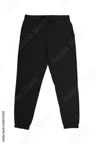 isolated warm black fleece pants