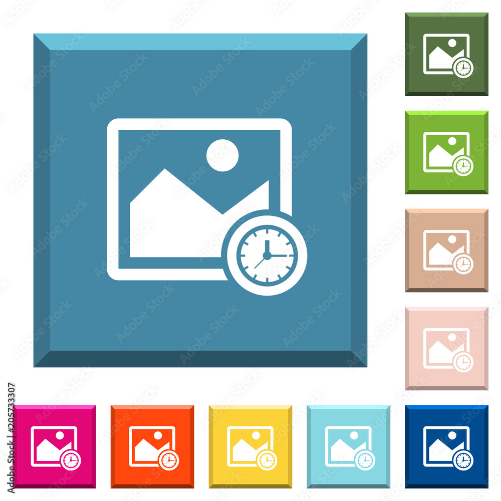 Image time white icons on edged square buttons Image time white icons on edged square buttons