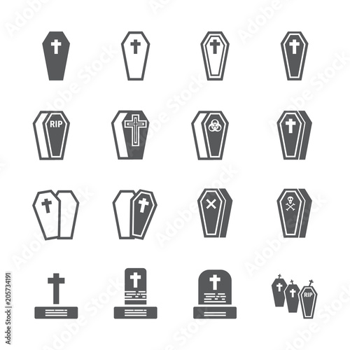Casket icon set