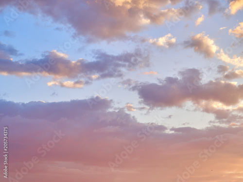 Colorful sky with clouds background.