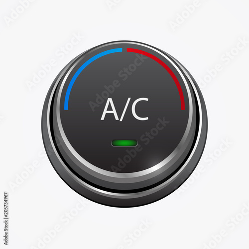 Car air condition button, isolated on white