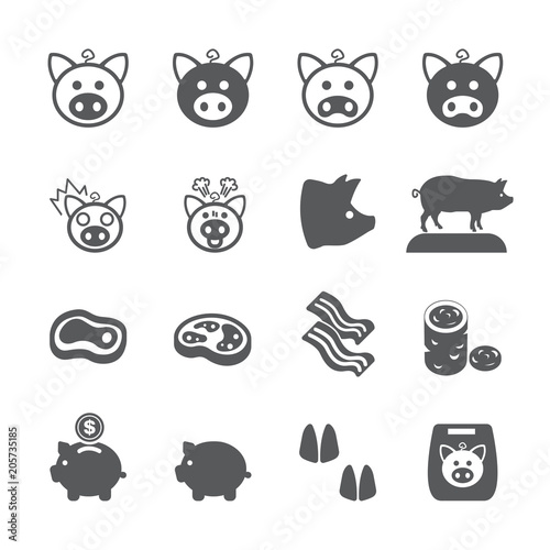 Pig icon set