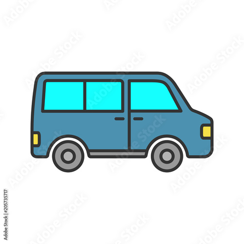 Minibus color icon