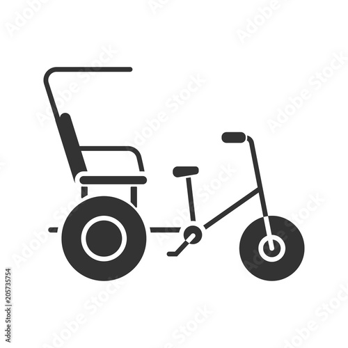 Cycle rickshaw glyph icon photo