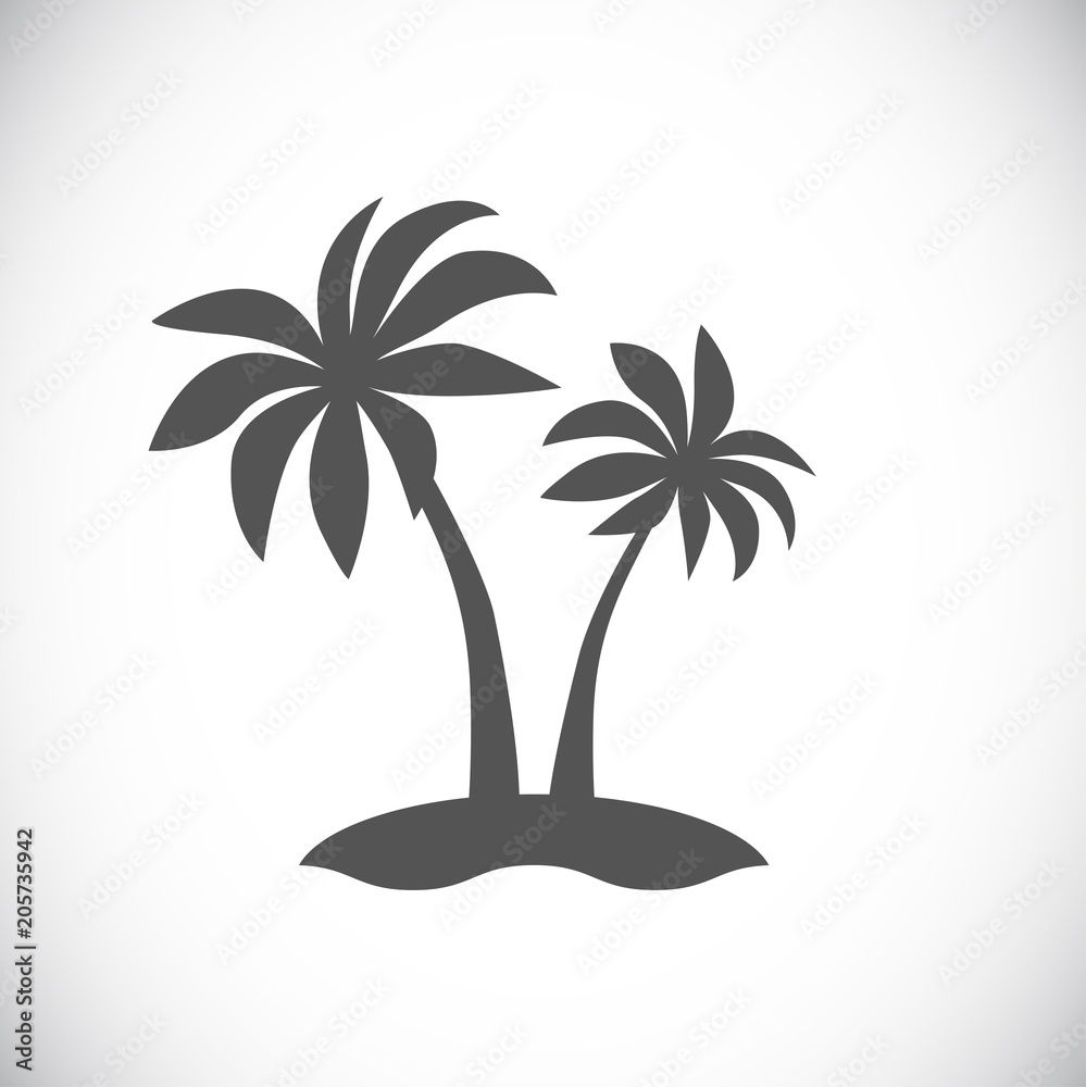 palm tree on island icon