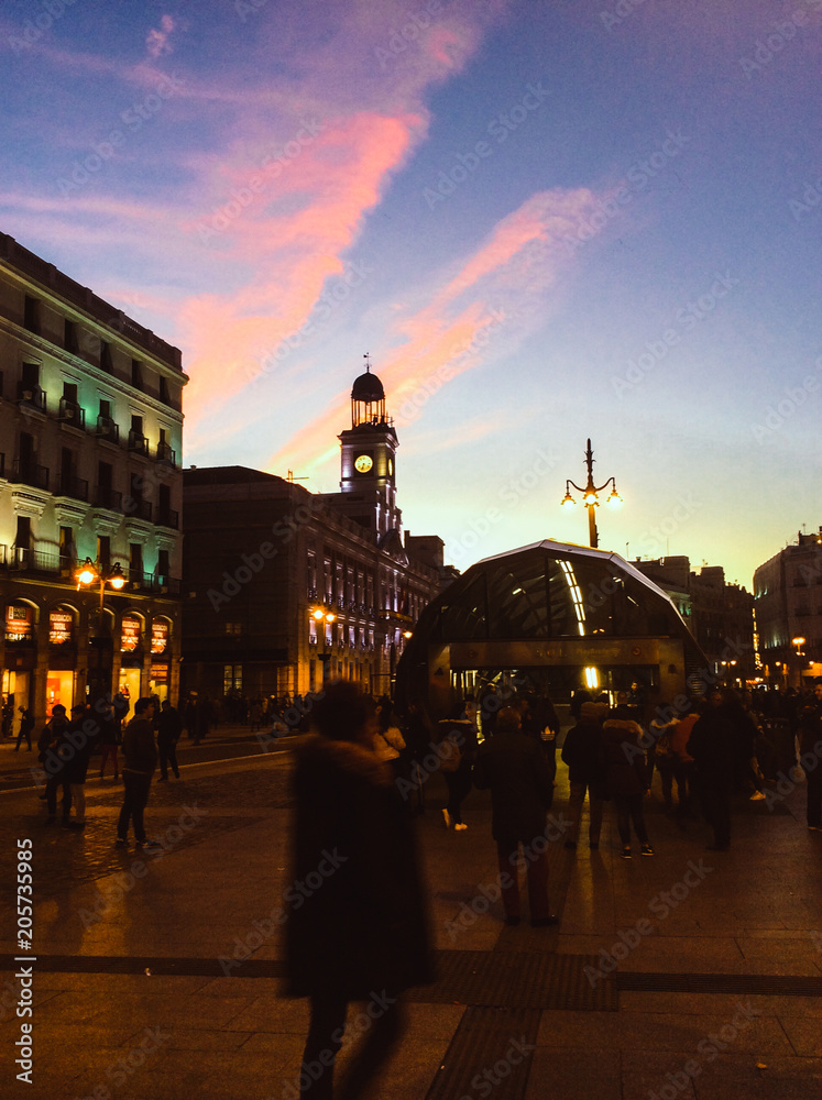 Madrid center middle Spain sunset beautiful 