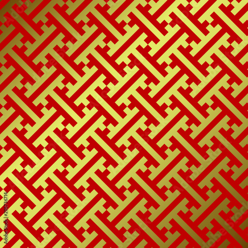 紗綾形文様　赤　金