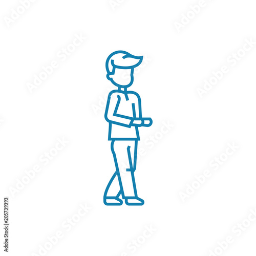 Begging line icon, vector illustration. Begging linear concept sign.