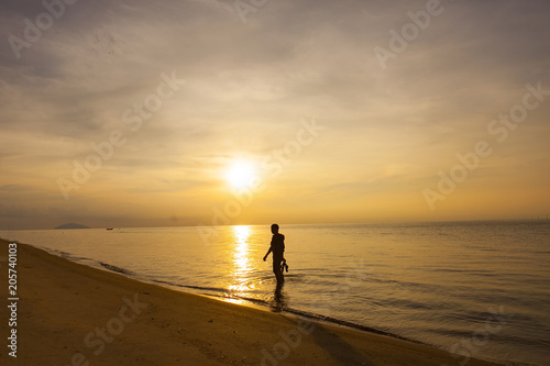 Sunrise on the sea, Son island, Kien Giang, Vietnam. View from Son island
