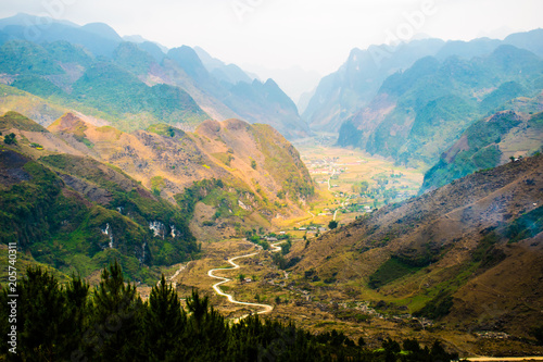Ha Giang, north extreme loop, North Vietnam, the northern loop, with rice fields, beautuful scenery, villages, and full of motorbikes