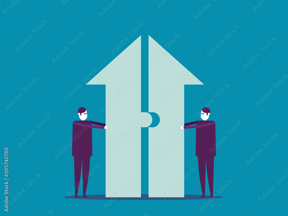 Cooperation, Business team and partner help together. Vector business illustration concept, Working character cartoon. Cooperation, Business team and partner help together. Vector business illustration concept, Working character cartoon.