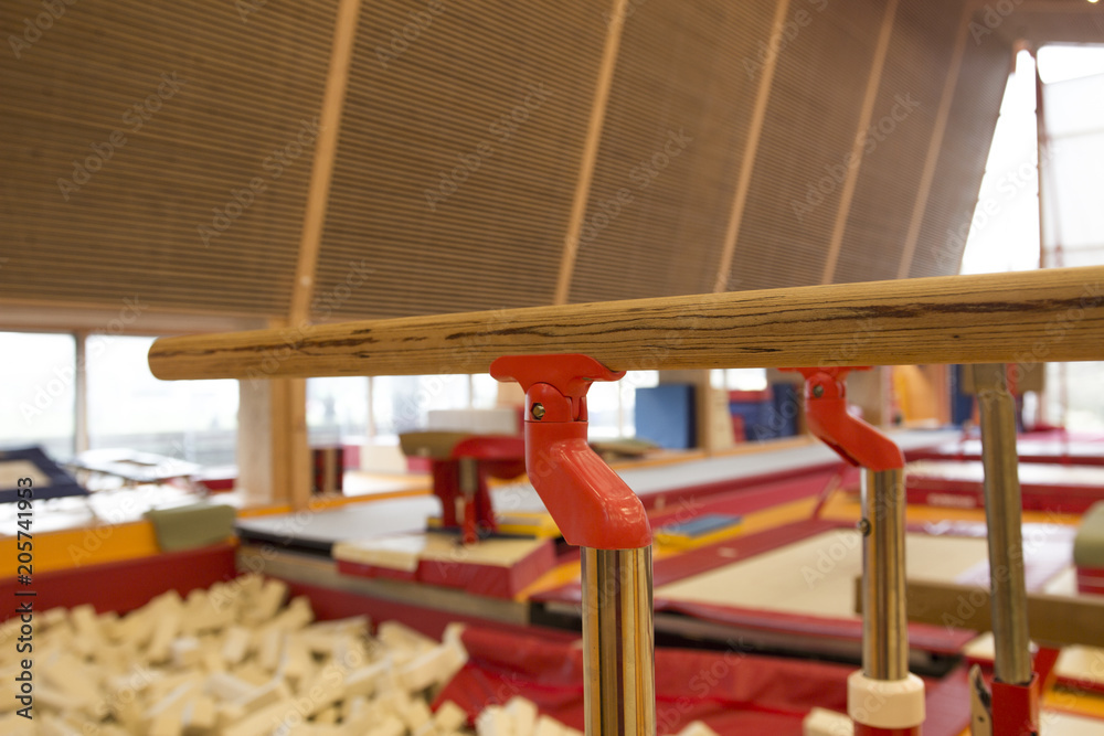 Gymnastic equipment in a gymnastic center in the Faroe Islands Gymnastic equipment in a gymnastic center in the Faroe Islands
