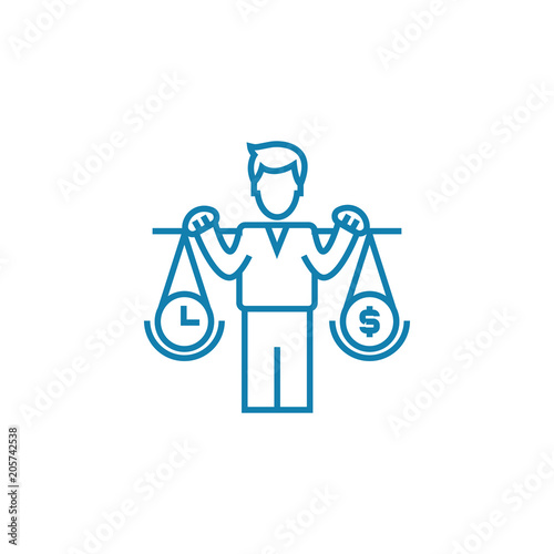 Control of profitability line icon, vector illustration. Control of profitability linear concept sign.