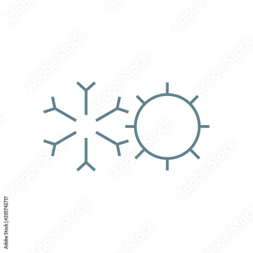 Cooling & heating modes line icon, vector illustration. Cooling & heating modes linear concept sign.