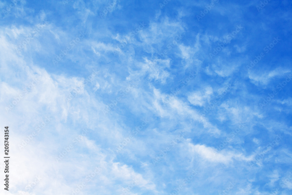 White feather clouds in bright azure sky (background)