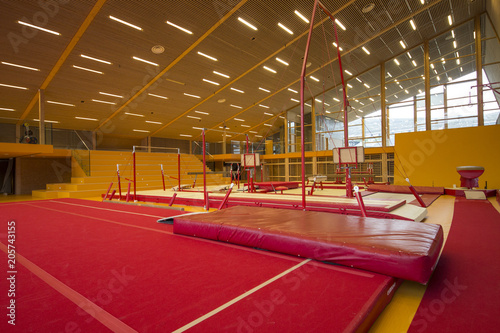 Gymnastic equipment in a gymnastic center in the Faroe Islands 