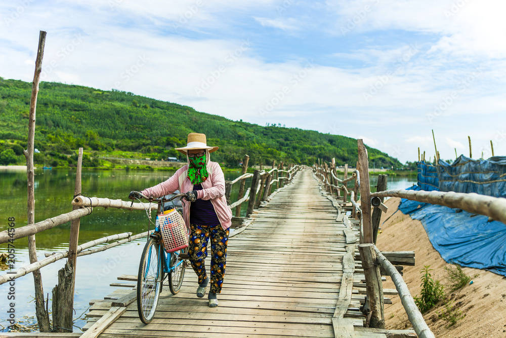 TUY HOA, PHU YEN, VIETNAM, April 14th, 2018: Ong Cop bridge woods Phu Yen, Vietnam TUY HOA, PHU YEN, VIETNAM, April 14th, 2018: Ong Cop bridge woods Phu Yen, Vietnam