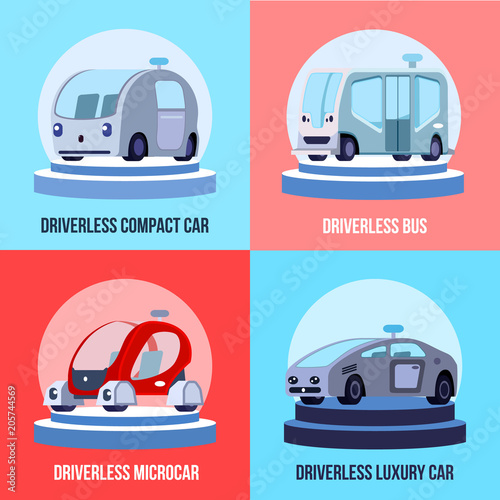 Autonomous Driverless Vehicles Concept 