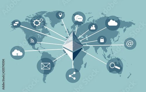 Bitcoin Ethereum info graphic network 