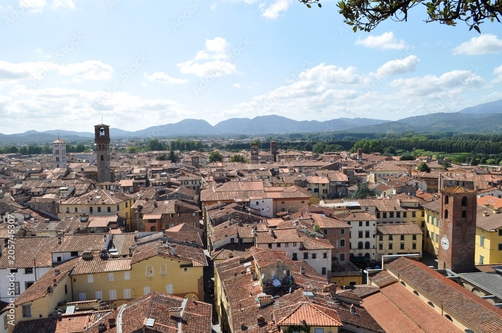 Italian streets and architecture, view from hill