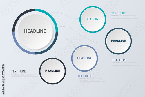 Infographic Concept. Business concept. Business circle template with options for brochure, diagram, workflow, timeline, web design