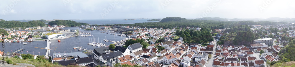 Panorama of Mandal City in Norway 