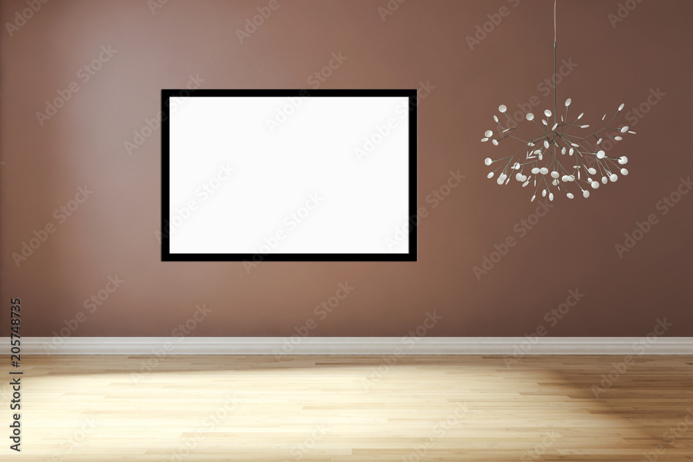 Modern bright interiors apartment with mockup poster frame 3D rendering illustration Modern bright interiors apartment with mockup poster frame 3D rendering illustration