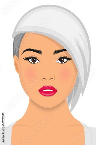white hair, beautiful woman. beauty face