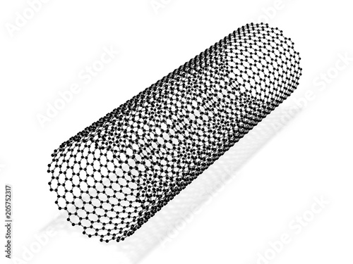 Carbon nanotube 3d rendering photo