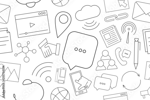 Vector communication pattern. Communication seamless background	