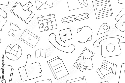 Vector contact us pattern. Contact us seamless background	