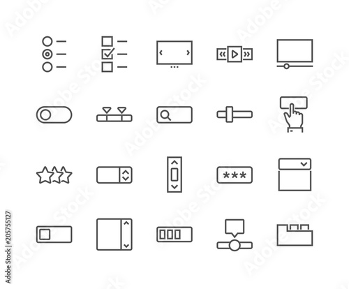 Line UI Elements Icons
