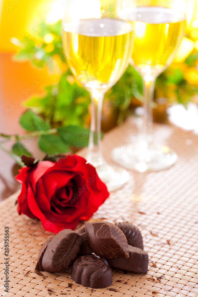 Red roses and chocolate Red roses and chocolate