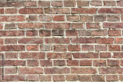 Wall of old brown brick. Background