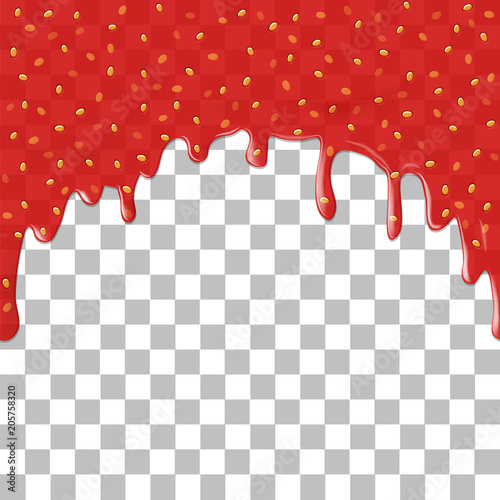 Transparent red strawberry jam