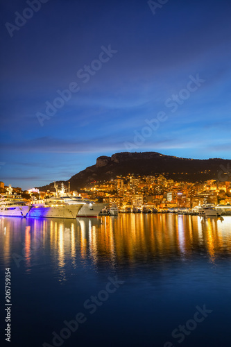 Principality of Monaco Blue Hour Skyline