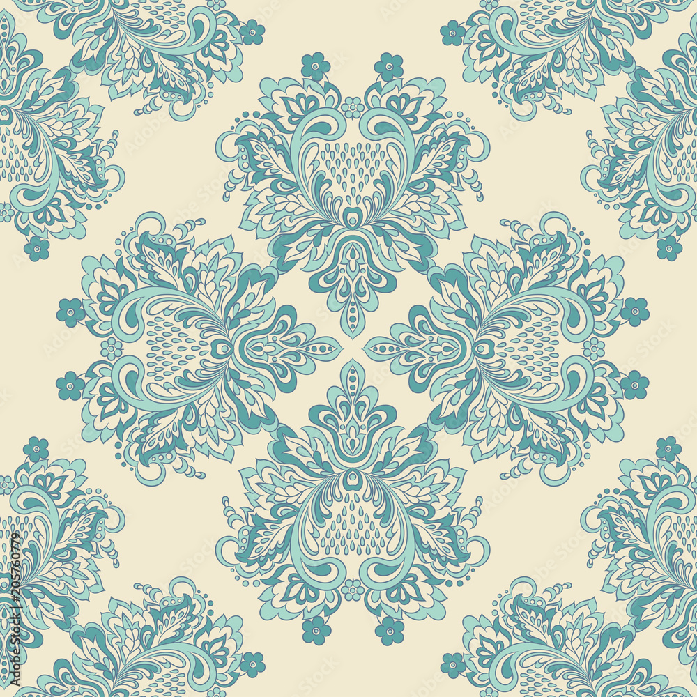 Vintage floral seamless patten. Classic Baroque wallpaper.