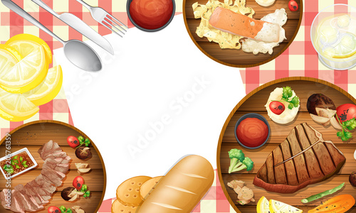 Healthy Food on Table Template