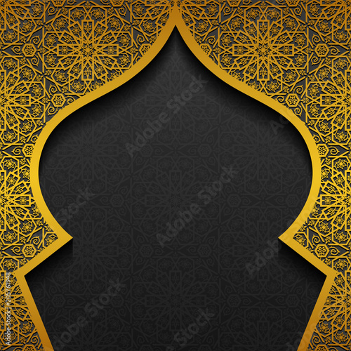 Floral background with traditional ornament photo